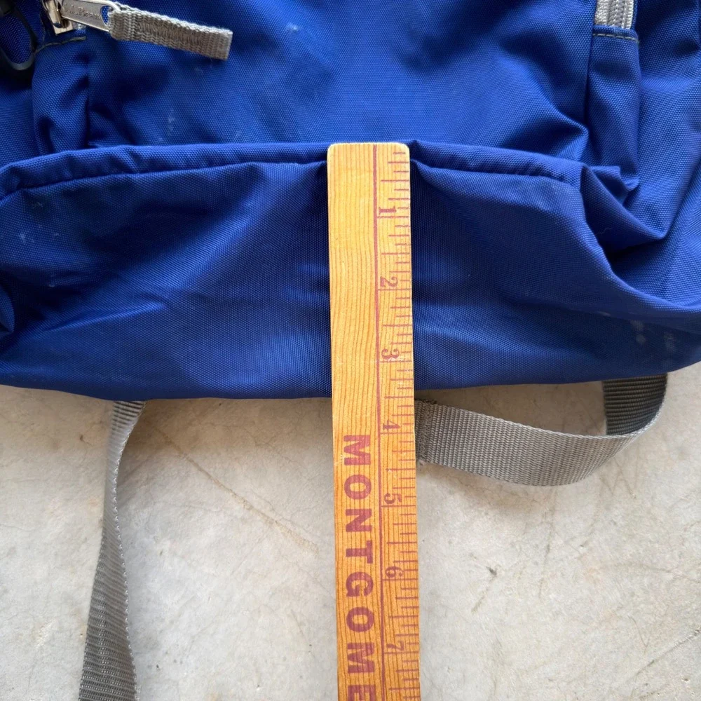 Vintage LL Bean Kids Backpack Royal Blue School Bag Reflective Trim